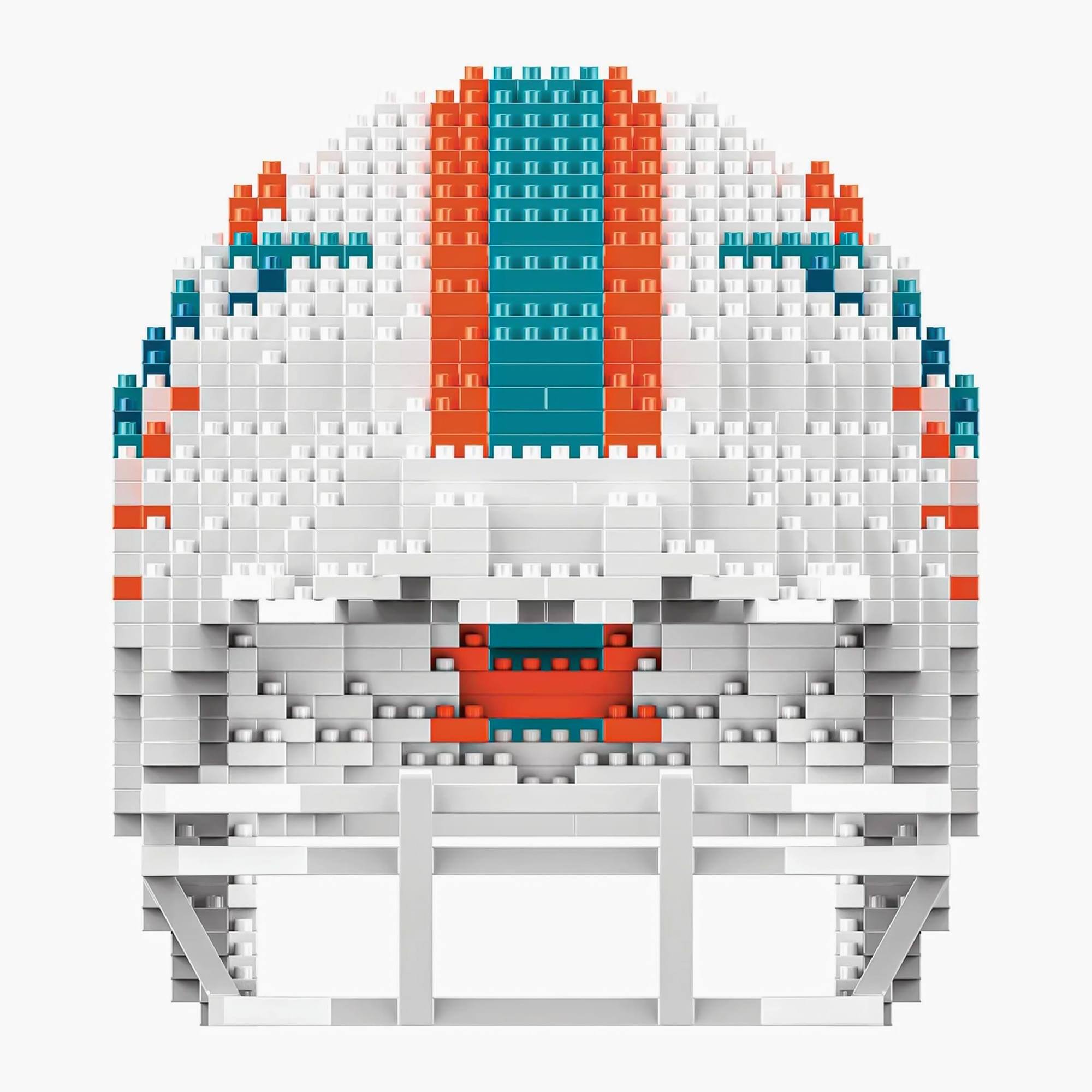 Alt View 3. Forever Collectibles - Miami Dolphins NFL FOCO BRXLZ Helmet Building Block Set - White.