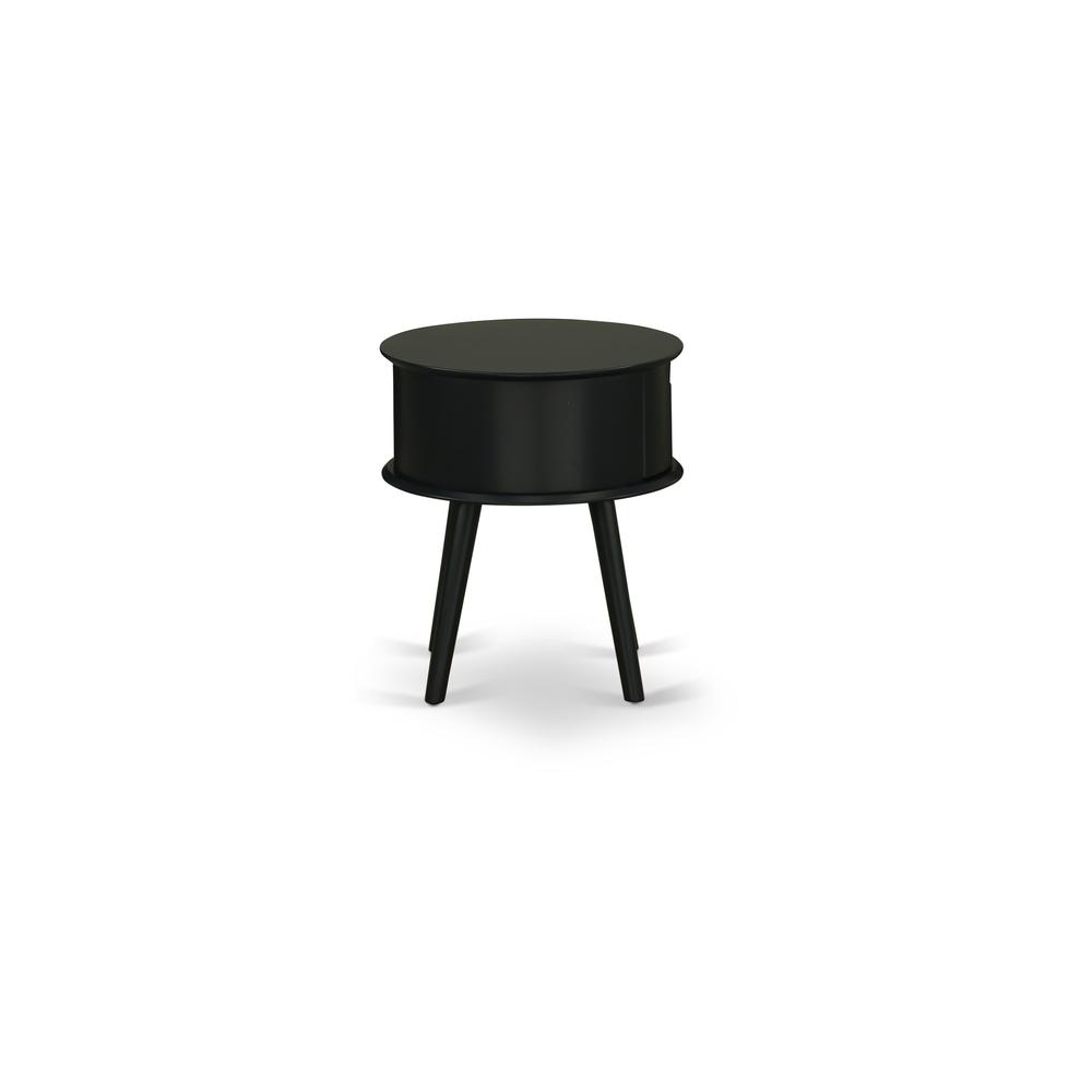 Left. East West Furniture - Night Stand Black - Brown.