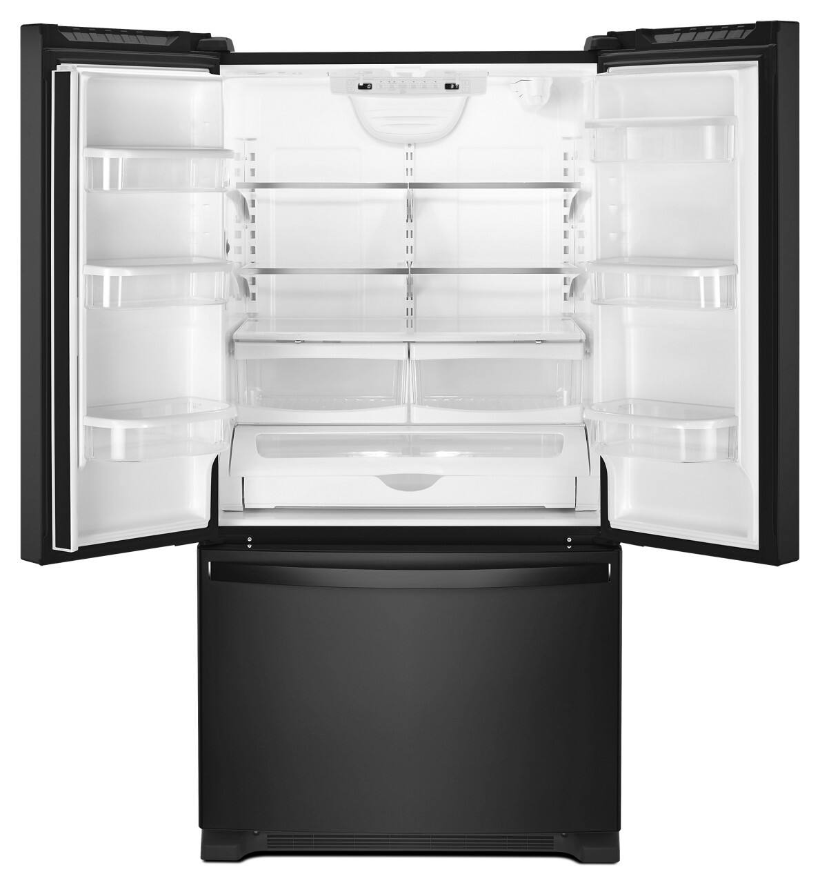 Alt View 1. Whirlpool - 22 cu. ft. French Door Refrigerator with Humidity-Controlled Crispers - Black.