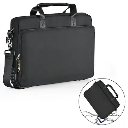 Front. Techprotectus - TechProtectus Shockproof 15.6 inch Laptop Briefcase/Messenger Bag - Black.