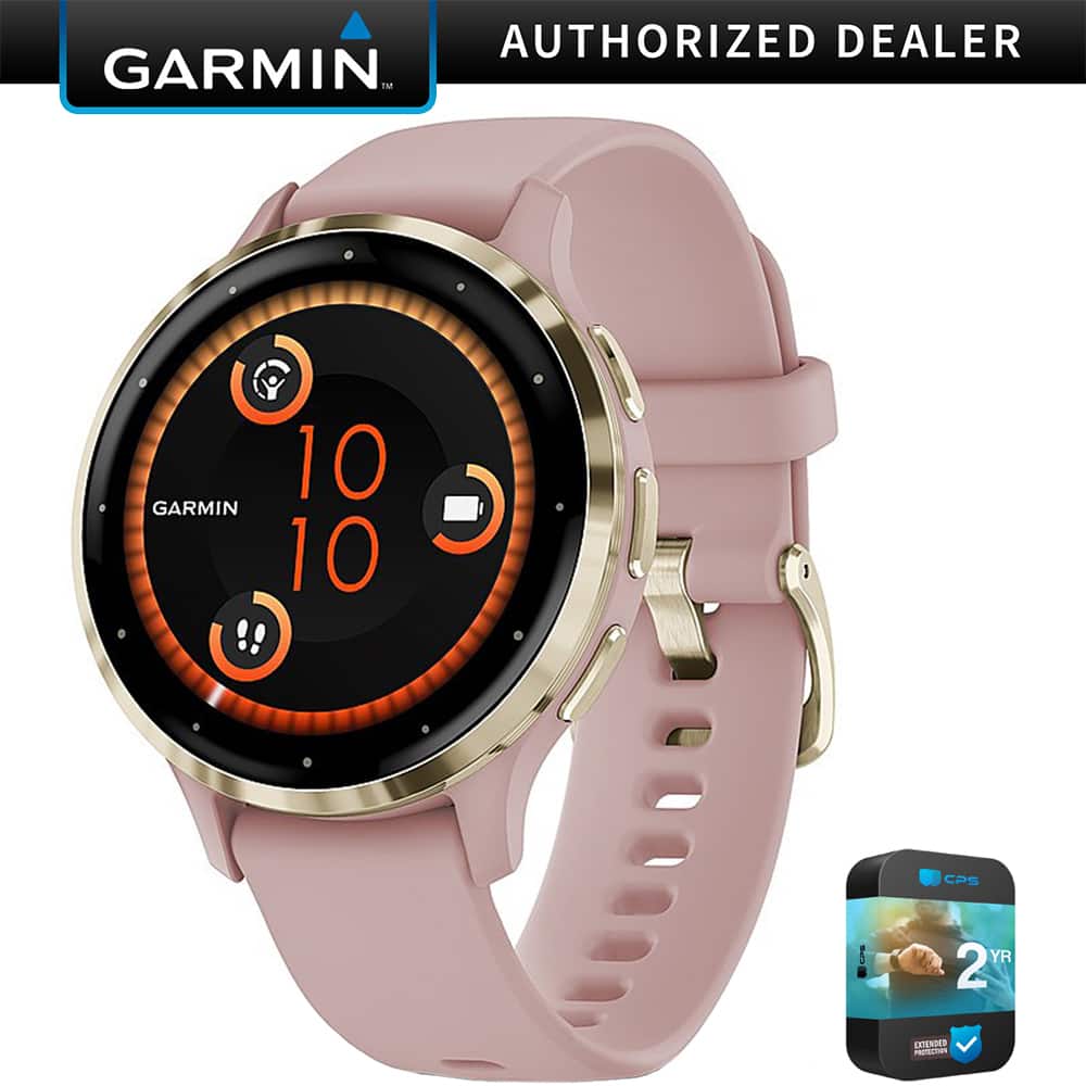 Garmin - Venu 3S GPS Smartwatch Gold Steel Bezel w/ Dust Rose Case + Warranty Kit - Stainless Steel and Dust Rose - (2023)