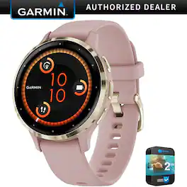 Garmin - Venu 3S GPS Smartwatch 41mm + Extended Warranty Bundle - Soft Gold Stainless Steel Bezel w/ Dust Rose Band - (2023)