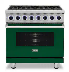 Viking - 36"W./24"D. Dual Fuel Sealed Burner Range-6 Burners-LP - Ivy