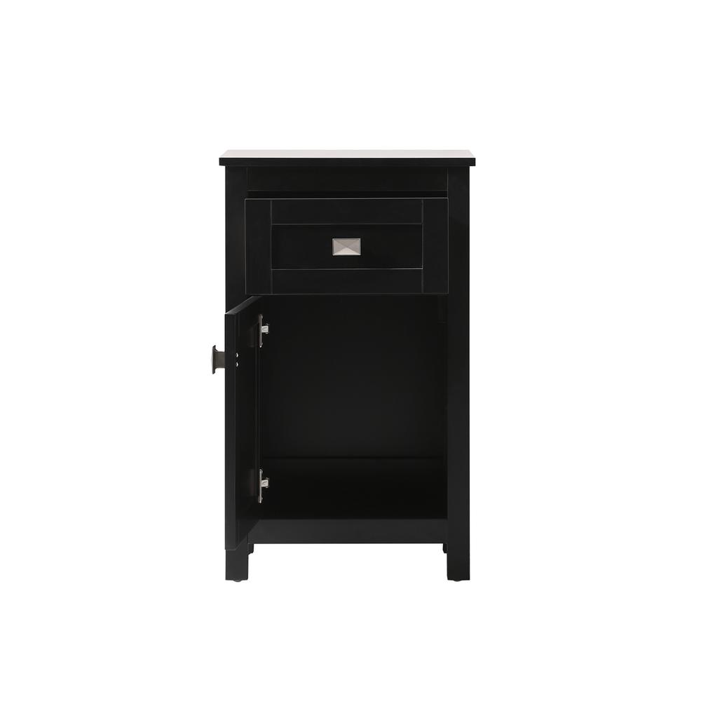 Alt View 2. Elegant Kitchen and Bath - 18 Inch Wide Bathroom Storage Freedstanding Cabinet In Black - Black.