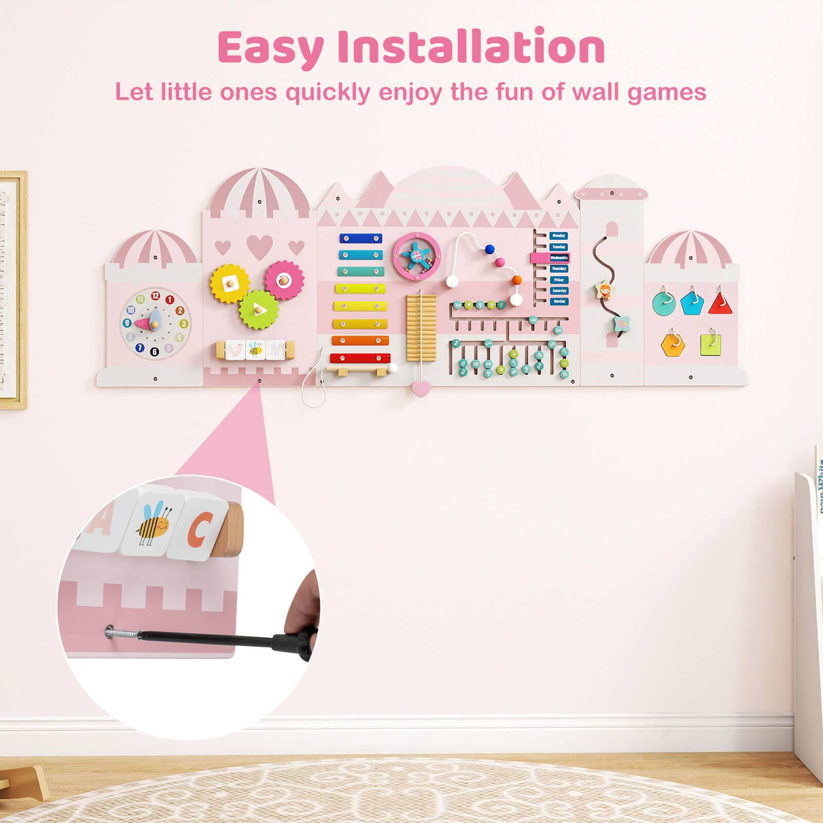 Easy Installation  
Let little ones quickly enjoy the fun of wall games