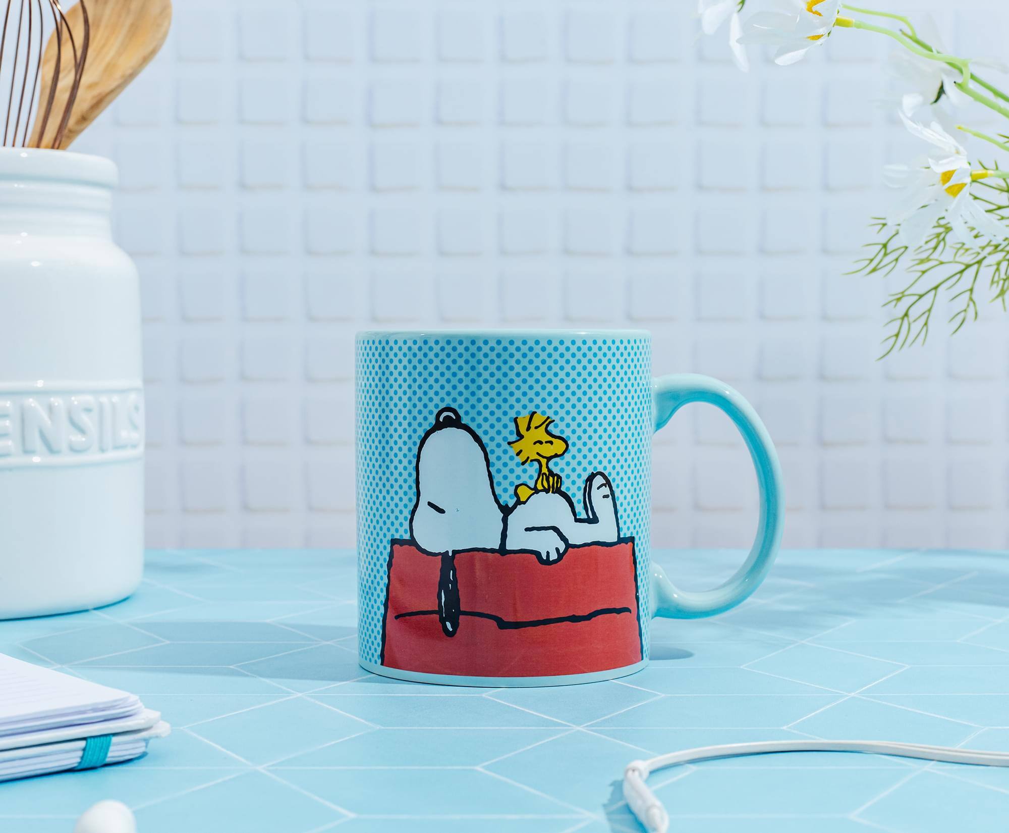 Alt View 10. Silver Buffalo - Peanuts Snoopy and Woodstock Lounging Ceramic Mug | Holds 20 Ounces - Multi-Colored.