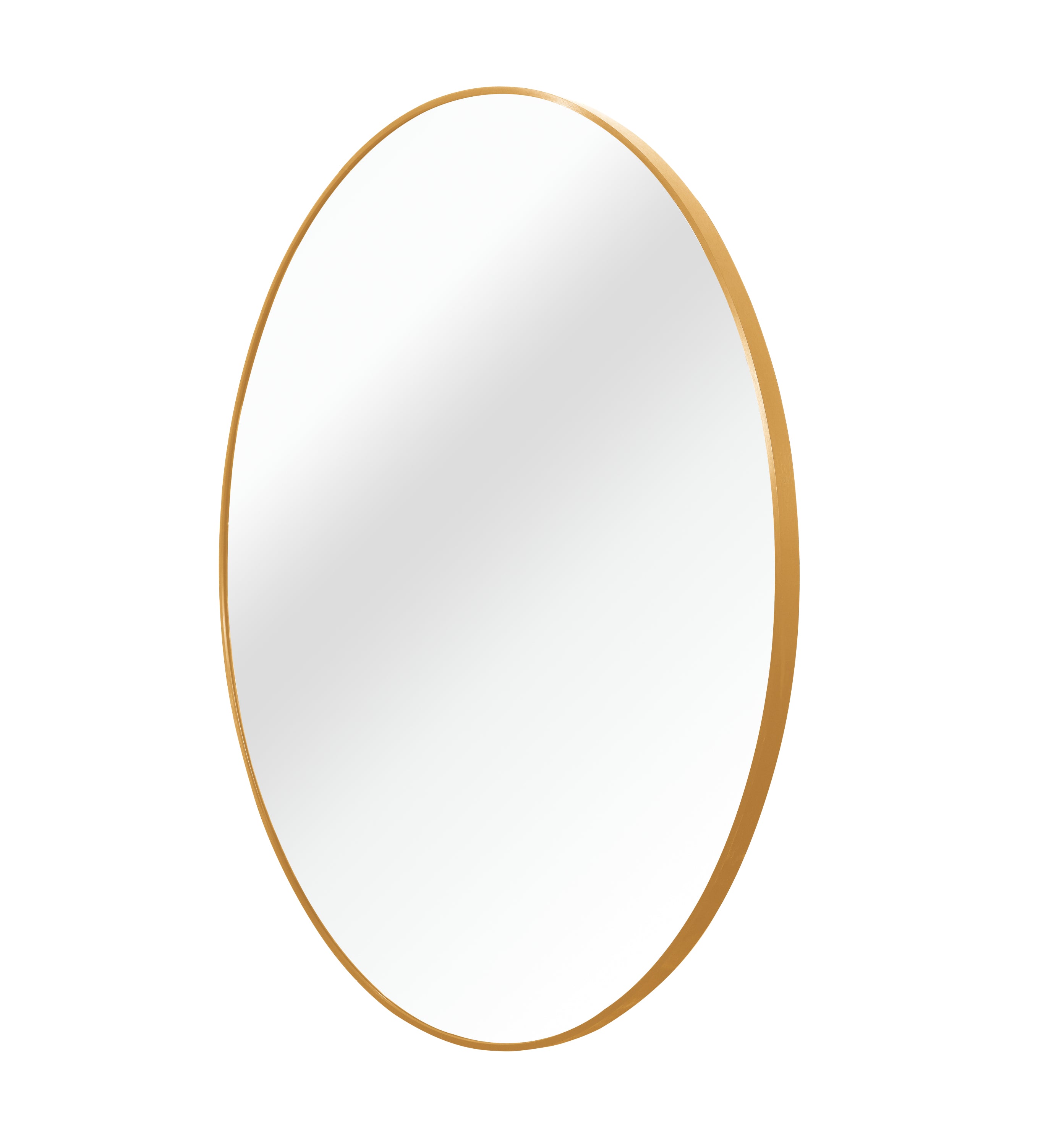 Alt View 2. BreeBe - 36 Inch Gold Metal Framed Round Bathrrom Mirror for Wall. - Gold.