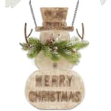 K&K Interiors - Merry Christmas Double-Sided Snowman Arrow Replacement Sign 13 inch - Arrow Sold Separately - Beige