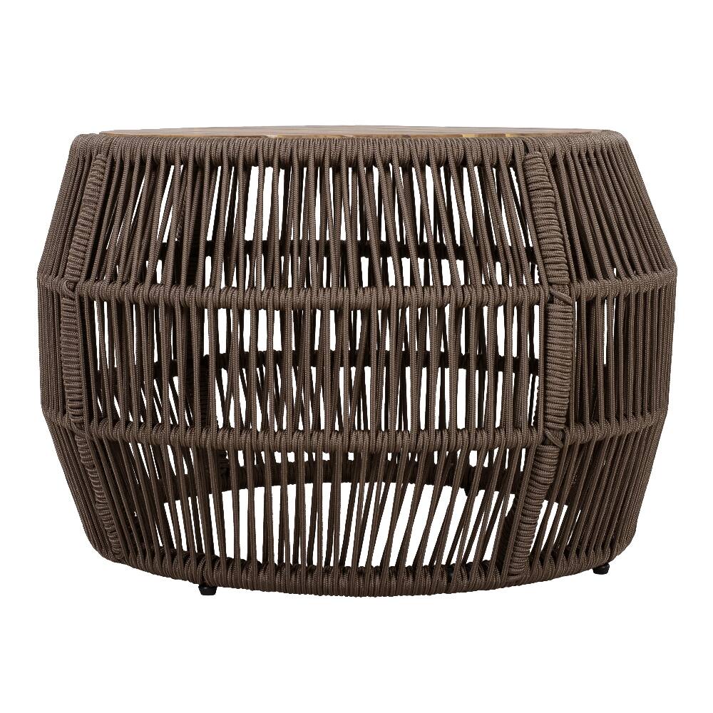 Alt View 2. Loheer - Loheer Acacia Wood Side Table Round Outdoor Table Grey Rope - Grey.