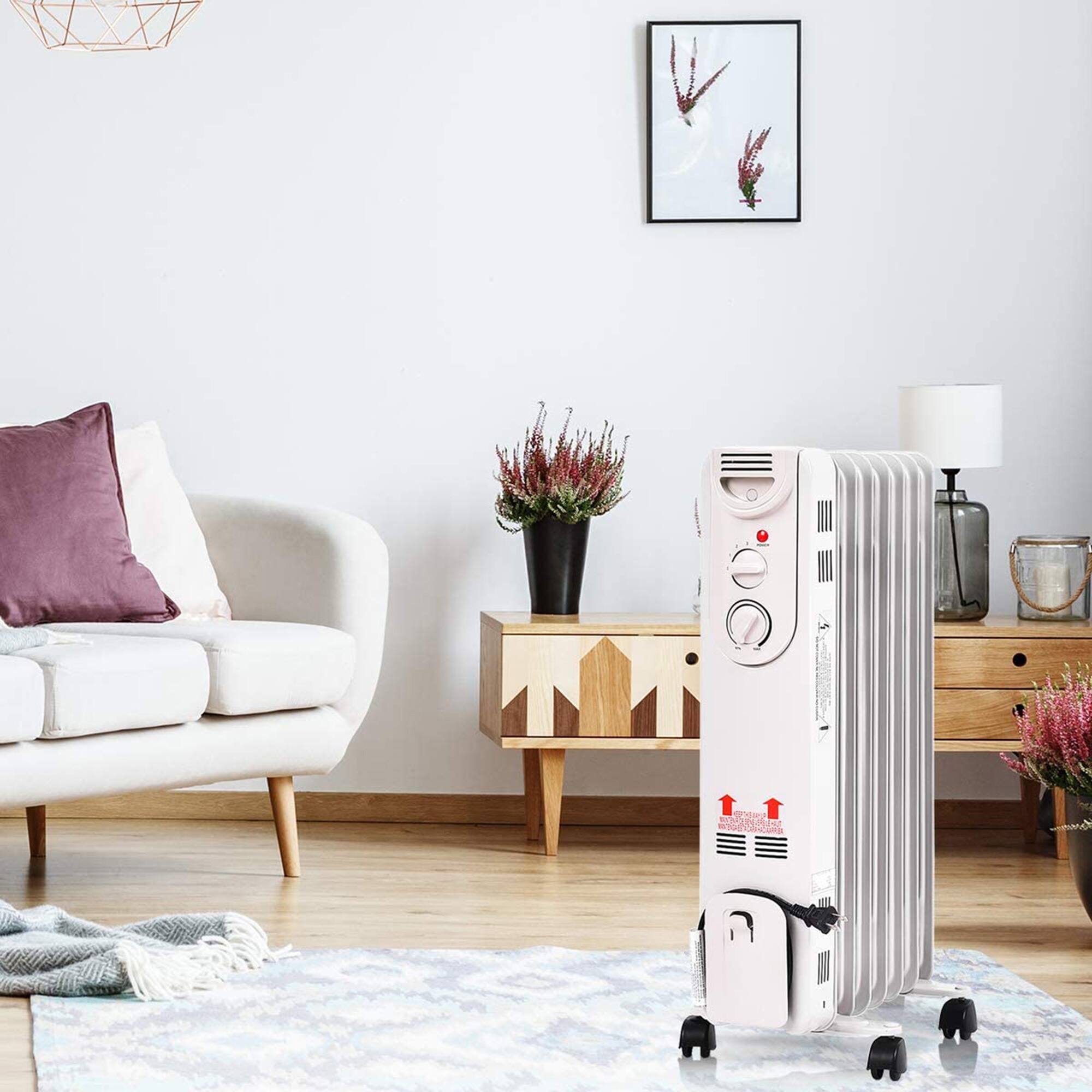 Alt View 1. Gymax - Gymax 1500W Oil Filled Radiator Space Heater w/ Adjustable Thermostat Home Office - White.