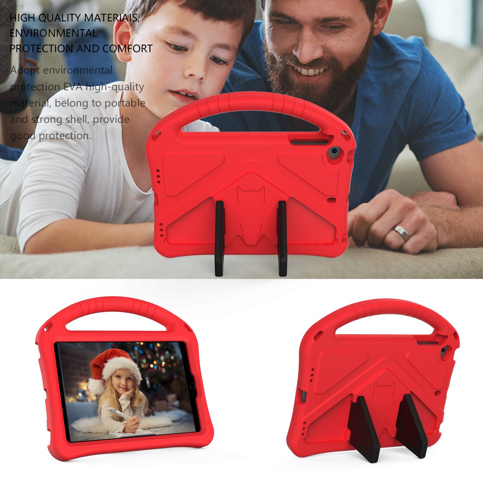 HIGH QUALITY MATERIALS, ENVIRONMENTAL PROTECTION AND COMFORT

Adopt environmental protection EVA high-quality material, belong to portable and strong shell, provide good protection.
