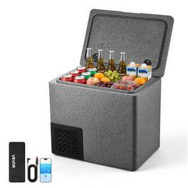 VEVOR - 12 Volt Refrigerator, 21.1 QT/ 20L Car Fridge, Portable Ultra-Light EPP Freezer, APP Control Electric Compressor - Gray