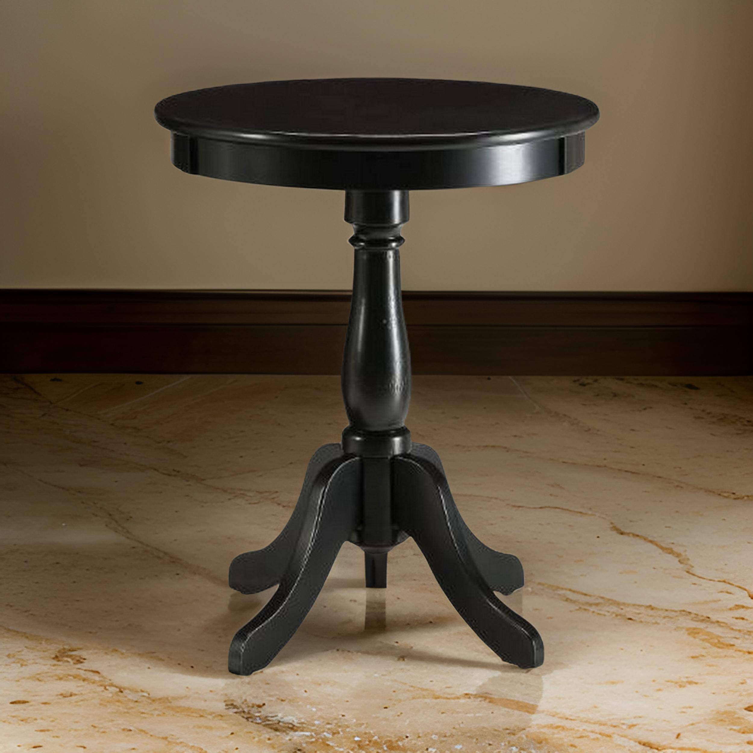 Alt View 5. Manhattan Lane - Astonishing Side Table With Round Top - Black.
