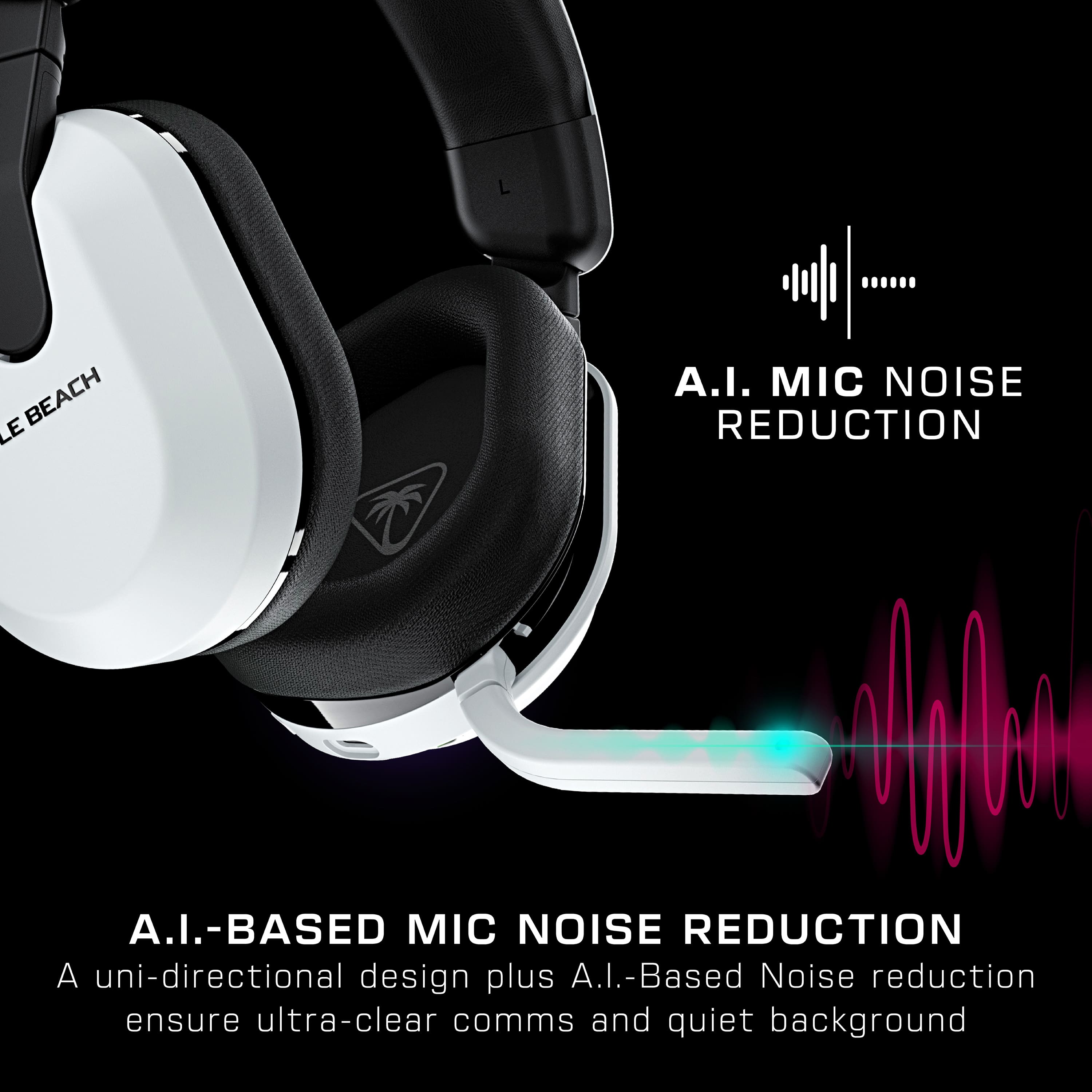 AI-based mic noise reduction. A uni-directional design plus AI-based noise reduction. Ensure ultra-clear comms and quiet background.