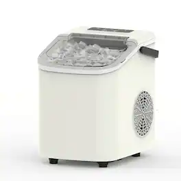 Loheer - Portable Ice Maker Countertop 26 lbs Daily Bullet Ice Machine with Self Cleaning for Camping and Home - Beige