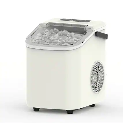 Front. Loheer - Loheer Portable Ice Maker Countertop 26 lbs Daily Bullet Ice Machine with Self Cleaning for Camping and Home - Beige.