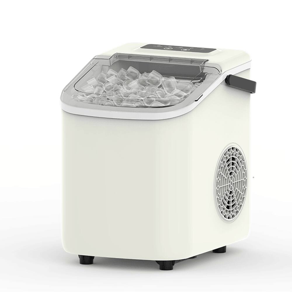 Front. Loheer - Loheer Portable Ice Maker Countertop 26 lbs Daily Bullet Ice Machine with Self Cleaning for Camping and Home - Beige.