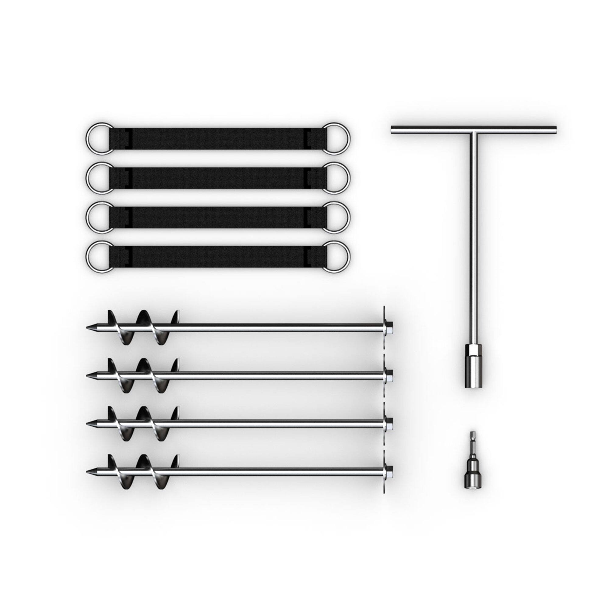 Alt View 8. Jumpflex - JumpFlex Trampoline Anchor Kit PRO, Heavy Duty Ground Anchoring Metal Stakes Set - Black/Silver.
