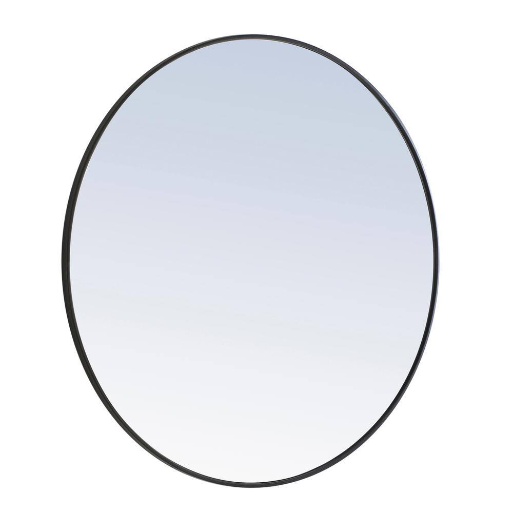 Alt View 1. Elegant Decor - Metal frame Round Mirror 42 inch Black finish - Black.