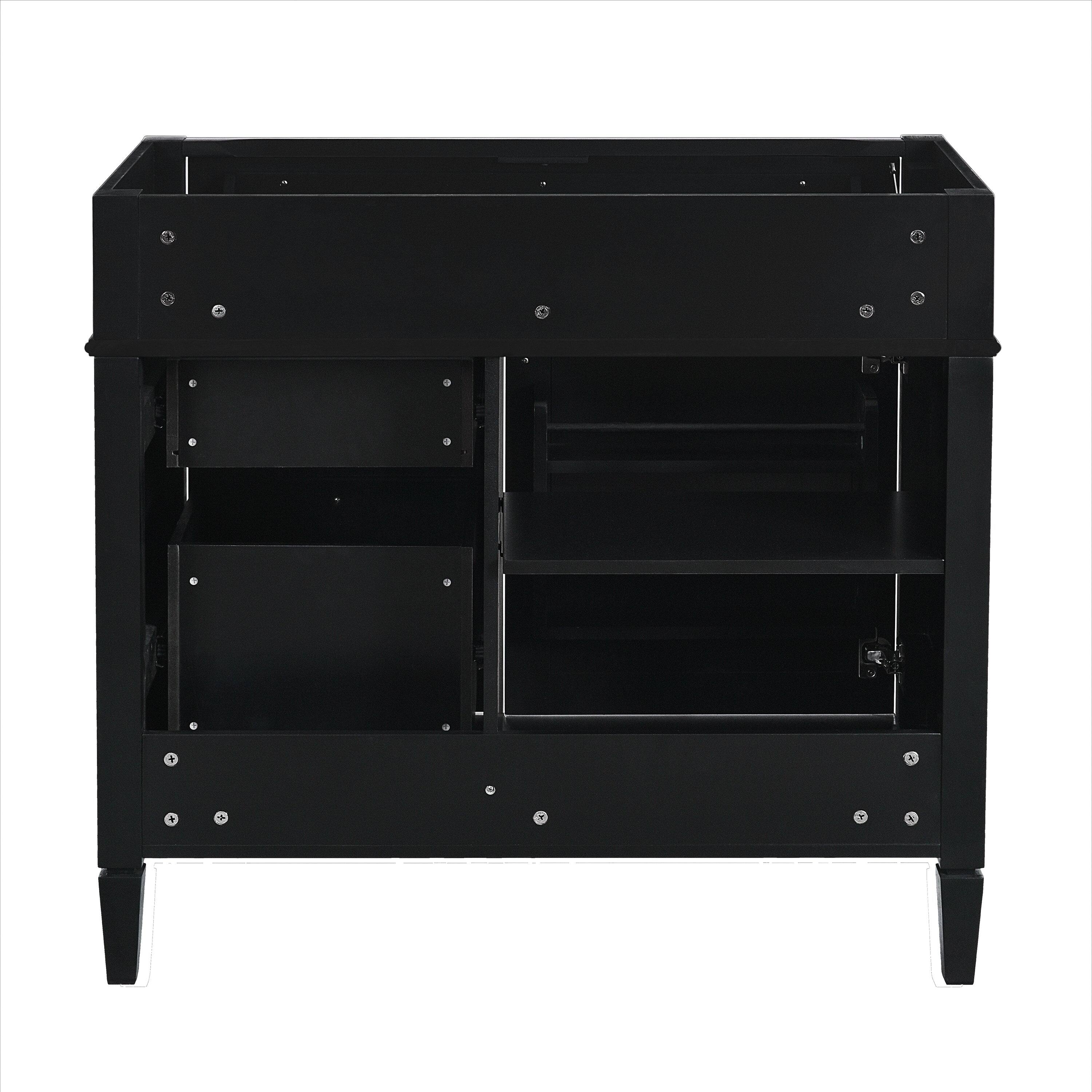 Alt View 8. Boyel Living - 36 Inch Modern Bathroom Vanity Cabinet Two Drawers Tip Out No Sink Black - Black.