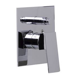 Alfi - Polished Chrome Shower Valve Mixer with Square Lever Handle and Diverter - Silver