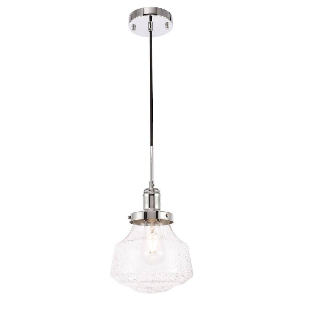 Alt View 5. Living District - Lyle 1 Light Chrome And Clear Seeded Glass Pendant - Chrome And Clear Seeded Glass.