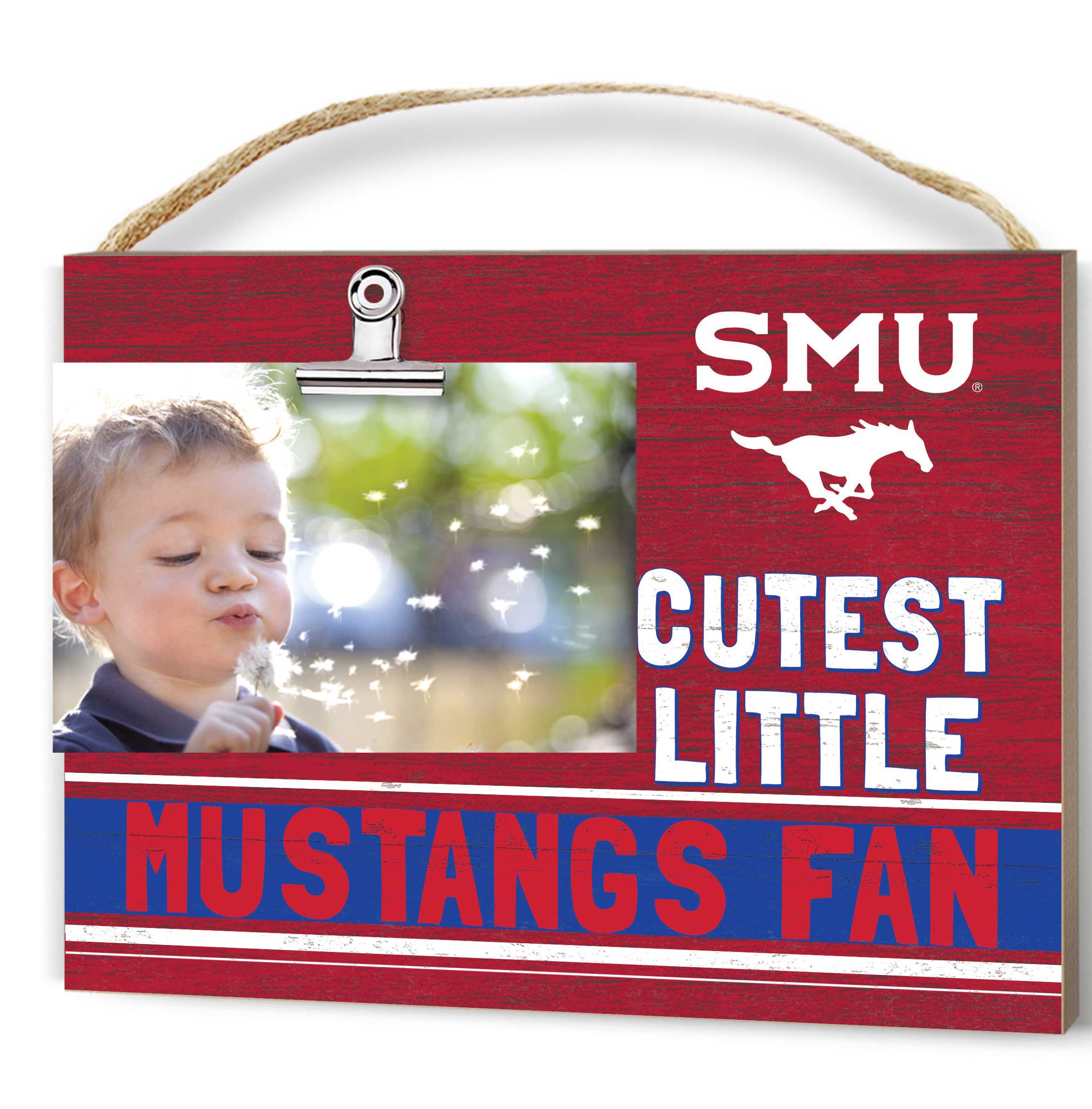 Red SMU Mustangs 8'' x 10'' Cutest Little Team Logo Clip Photo Frame