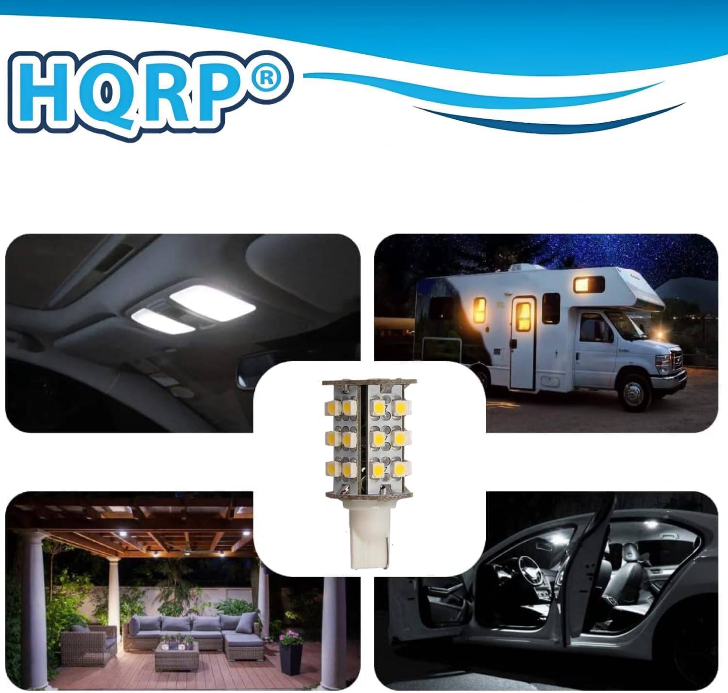 Left. HQRP - HQRP T10 Wedge Base 30 LEDs SMD 3528 LED Bulbs Warm White for #194#168 W5W RV Interior/Ceiling/Porch Lights Replacement.