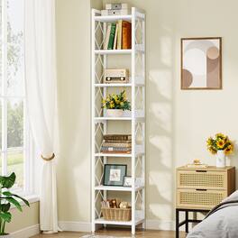 Tribesigns - Bookshelf with Engineered Wood Construction and Book and Decor Display for Home Office and Kitchen - White