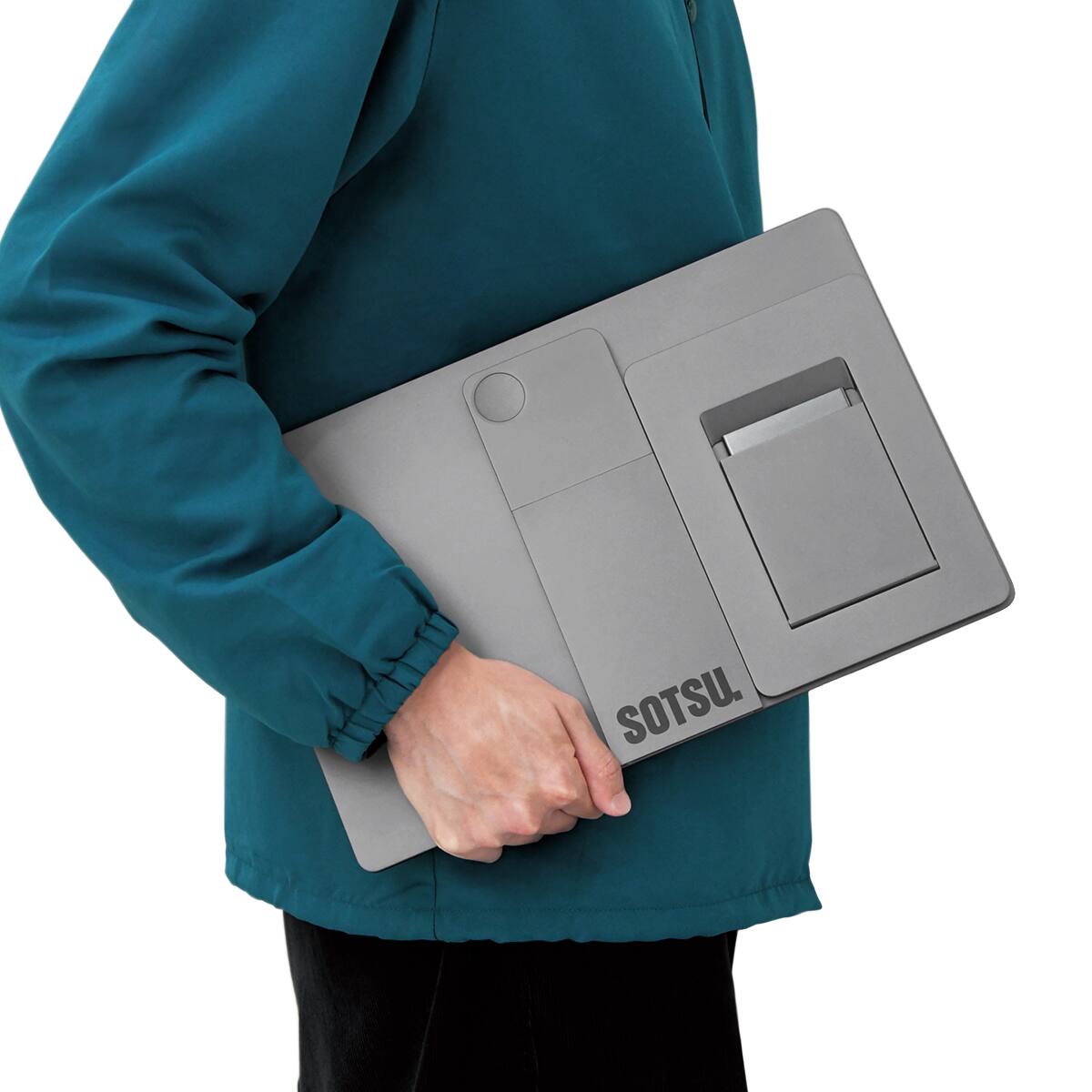 Alt View 2. SOTSU - SOTSU FlipAction Pro 16" Gen2 Premium Portable Monitor, Super Compact, Pivot Rotate, 2560x1600 DCI P3 - Metallic Gray - Metallic Gray.