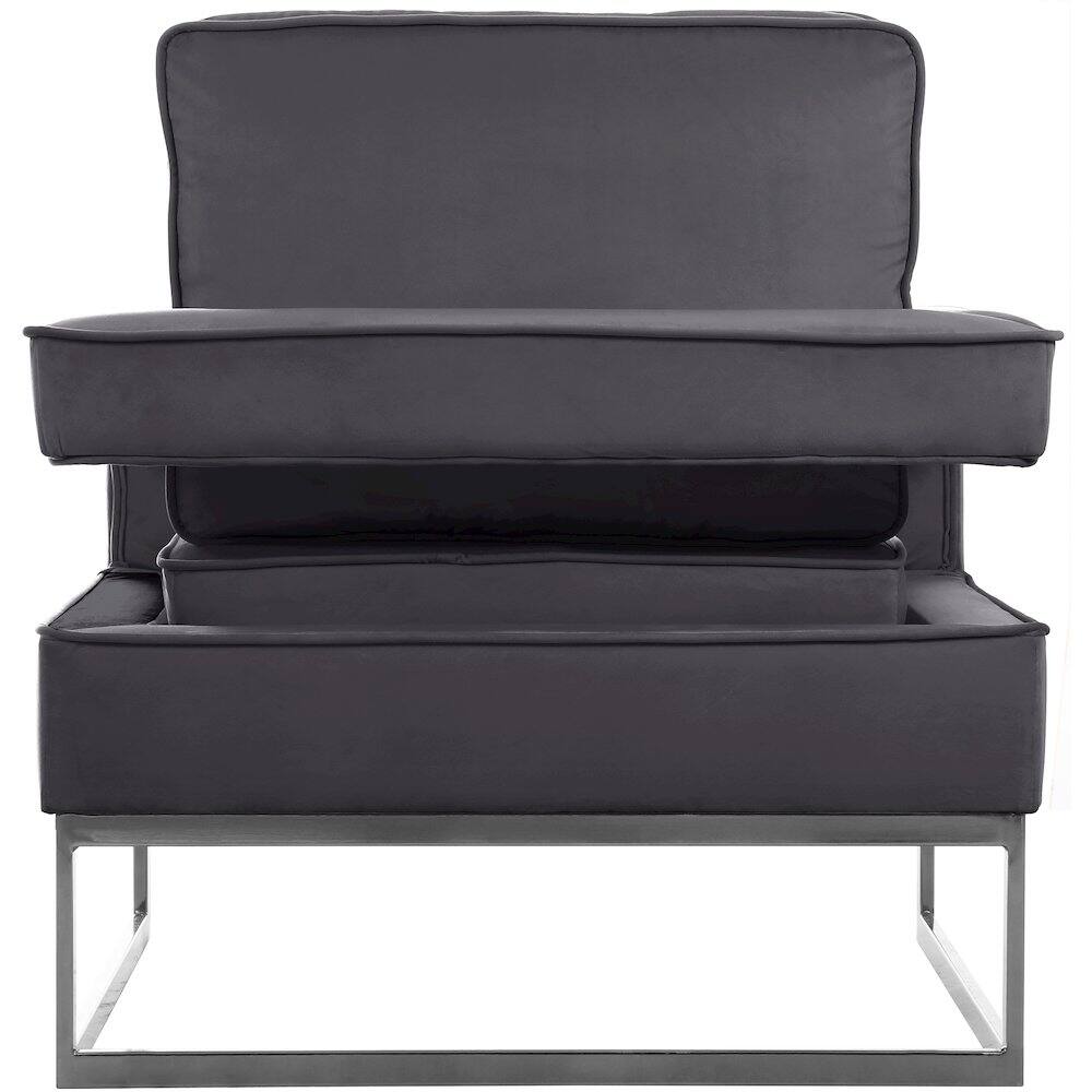 Alt View 3. Meridian Furniture - Noah Grey Velvet Accent Chair - Grey.