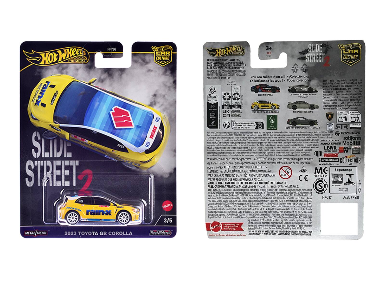 FPY86 HOL WHeeLS PHE MILM RACE  
rainx AKONO  
SLDE RB STREET 2 rainx METAL METAL/METAL 2023 TOYOTA GR COROLLA CAR CULTURE RS  
RS MATTEL 3/5 RealRiders 3+ SLIDE HO HO 4LE CAR STREET CULTURE WHILLS COLLECTOR PARA COLECCIONISTAS MHS POUR WHITEL PARA ECONADOR WHEELE CONFORME JCONFORME ALT NORMES SECURIT CUMPL NORMAS  
You can collect them all! Coleccionalos SEGURDAD ASTM 1965 Collectionnez-les tous Podes coleccionar  
Fah separately sulded Calori eian decoracion vattar NSSAN LE-WISRES Soui vendut DONET HURACN Certains RECVELER PUPR Cada peywent F segaradamete, disponbilidade UK TOA ERILLA NISSAN DHROSx CA  
LIMERTS LEPARER DEPOSER BANS romE FORSBERG rotiform TOYO TIEES Mobili LBWK mm TUERS