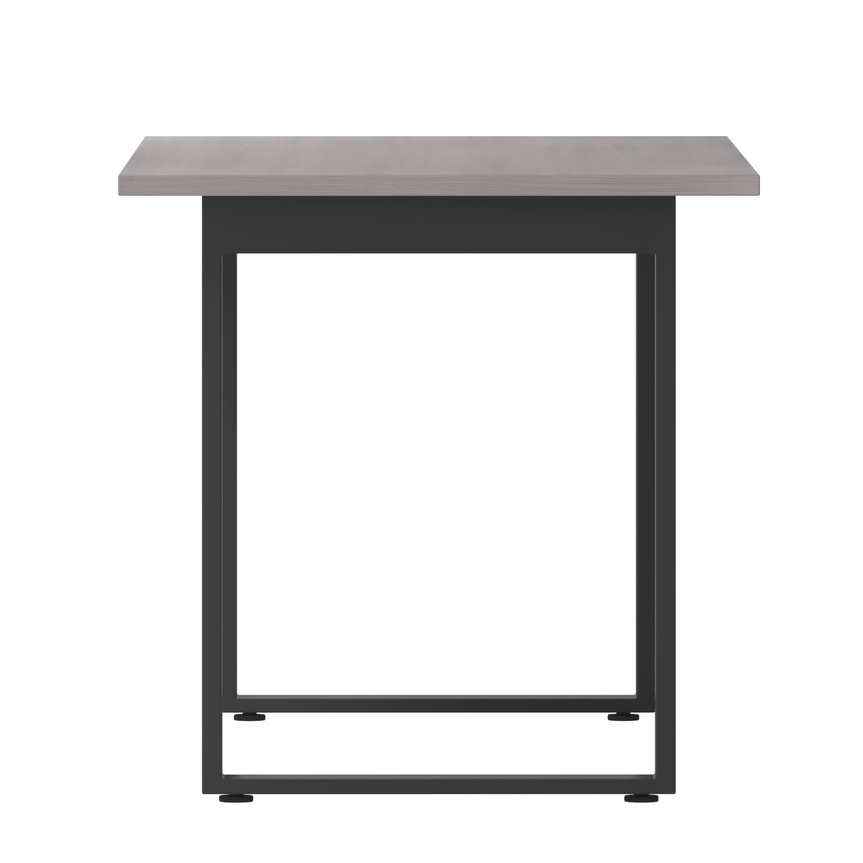 Alt View 5. Emma + Oliver - Remy 60x30 Dining or Gaming Table with Double Sided Laminate Table Top and Heavy Duty U-Frame Steel Base - Gray Oak.