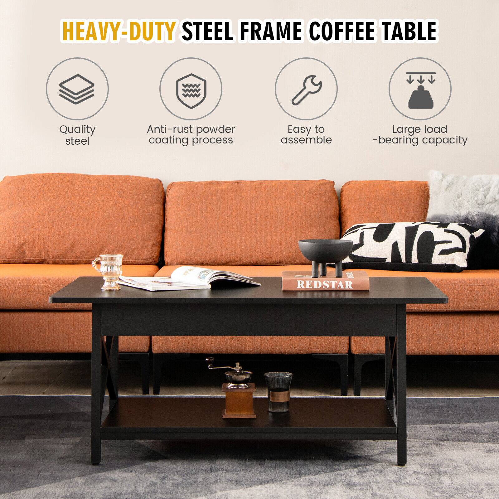 HEAVY-DUTY STEEL FRAME COFFEE TABLE
Quality steel
Anti-rust powder coating process
Easy to assemble
Large load -bearing capacity
REDSTAR