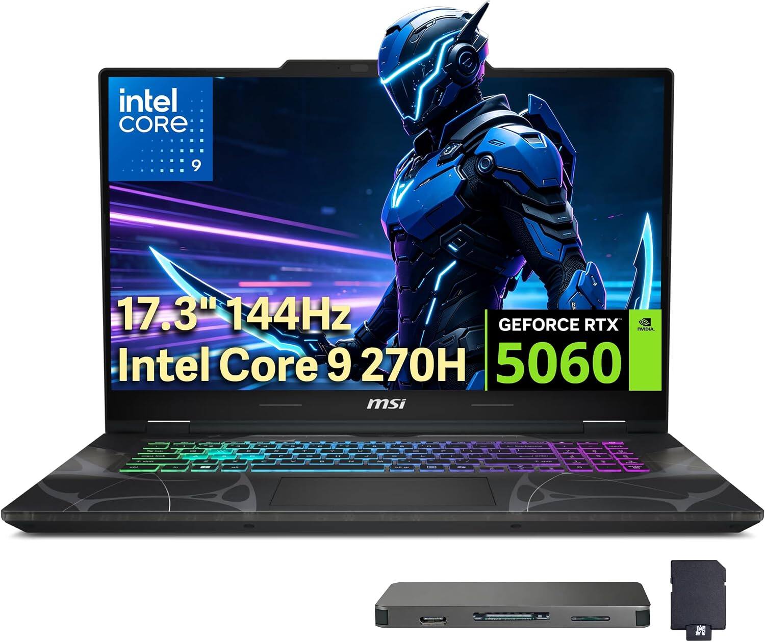 intel CORE  
17.3" 144Hz GEFORCE RTX NVIDIA Intel Core 9 270H 5060 msi