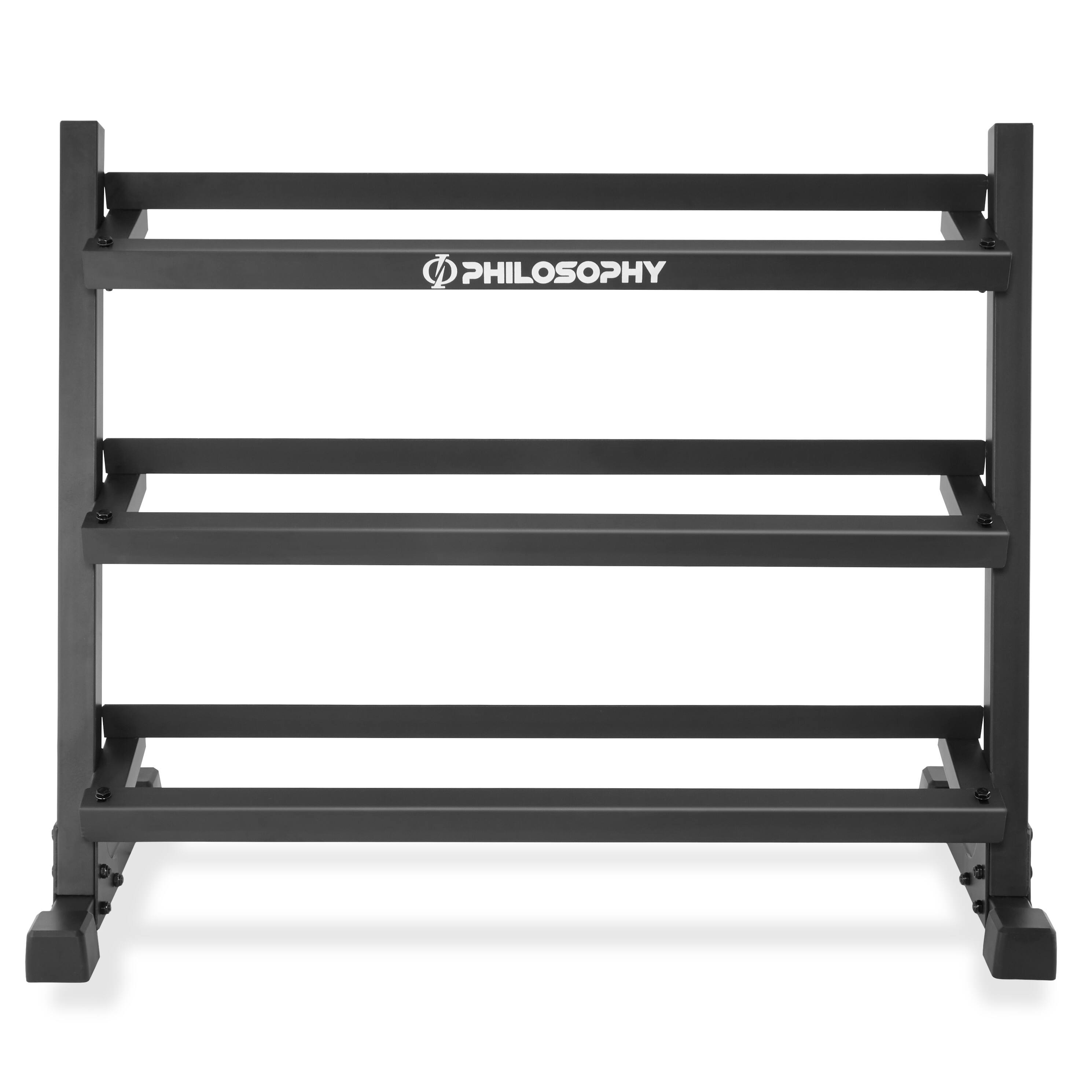Alt View 1. Philosophy Gym - Commercial Dumbbell Rack - Heavy-Duty - Black.