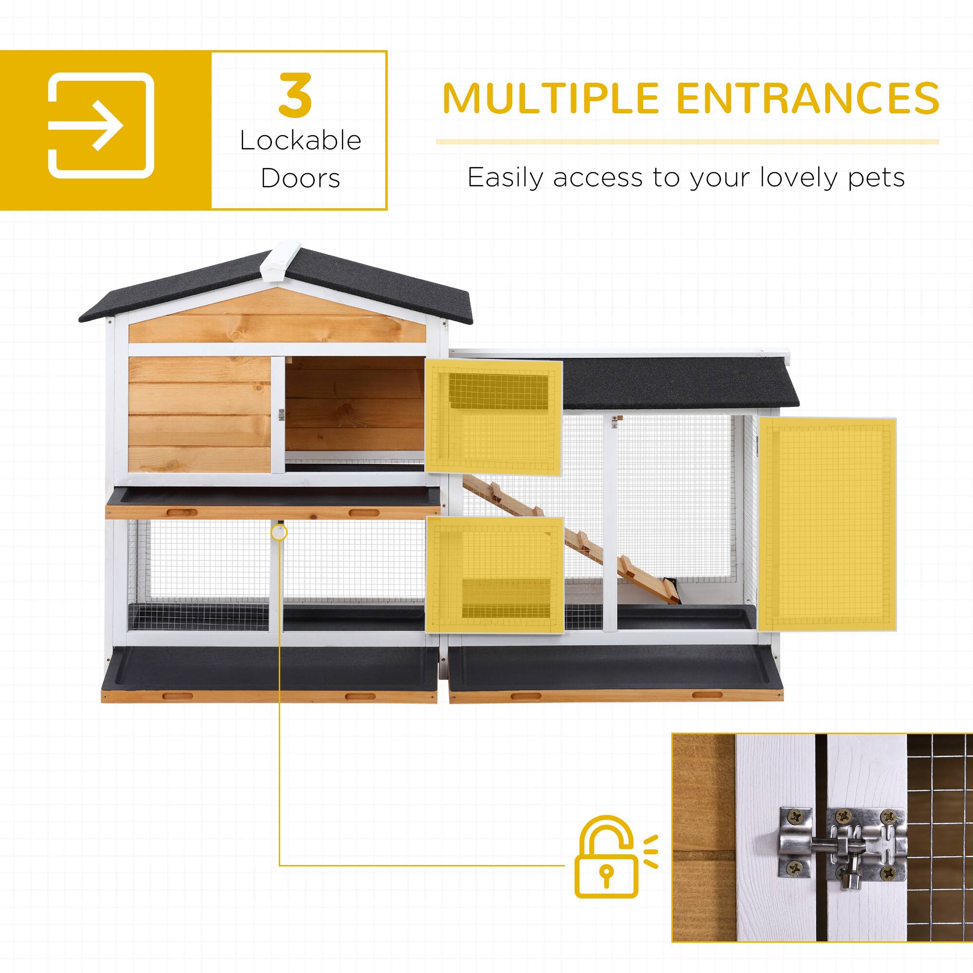 3 Lockable Doors

MULTIPLE ENTRANCES

Easily access to your lovely pets