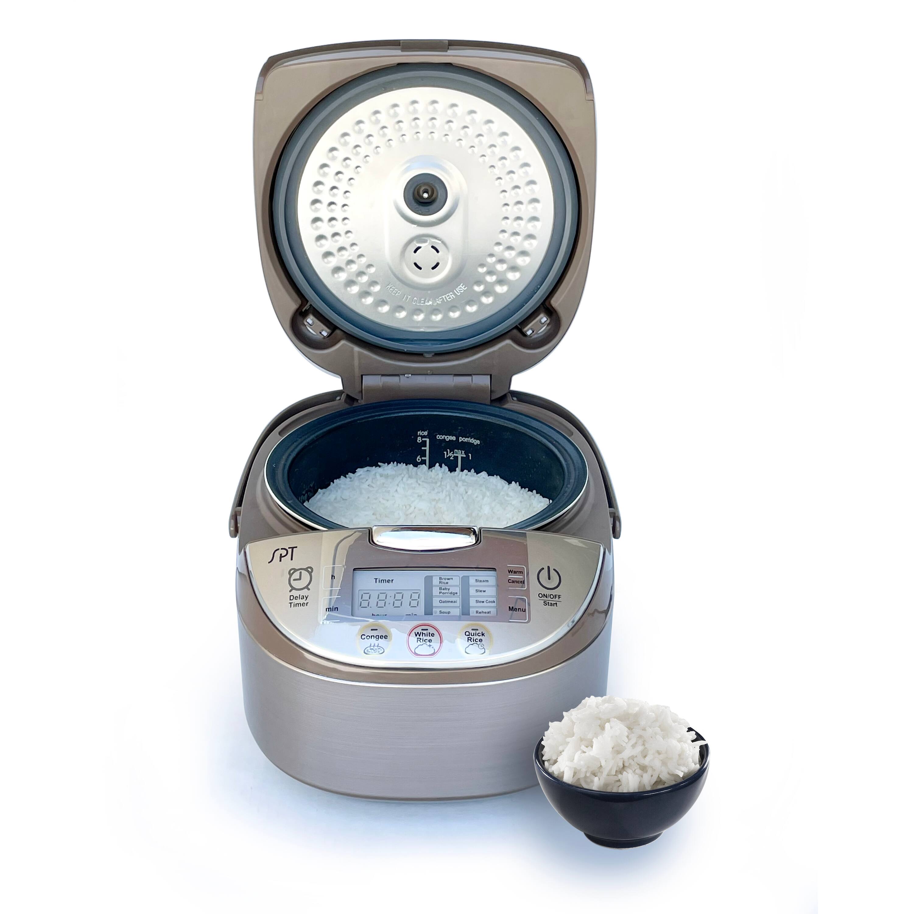 Left. Sunpentown - 10 Cups Multi-functional Rice Cooker - Brown.