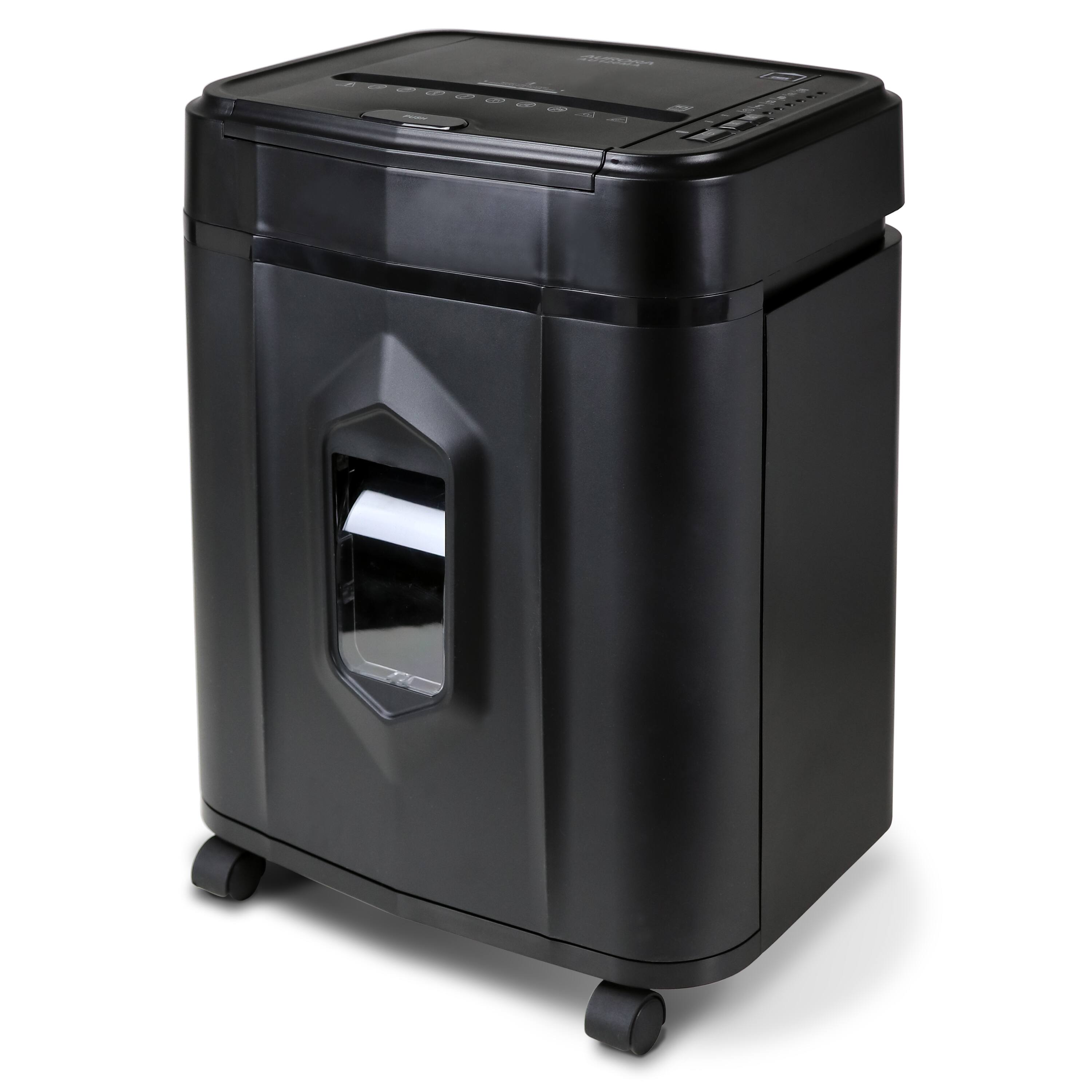 Angle. Aurora - Aurora AU120MA 120-Sheet Auto Feed High Security Micro-Cut Paper Shredder / 30 Minutes (Black - Black.