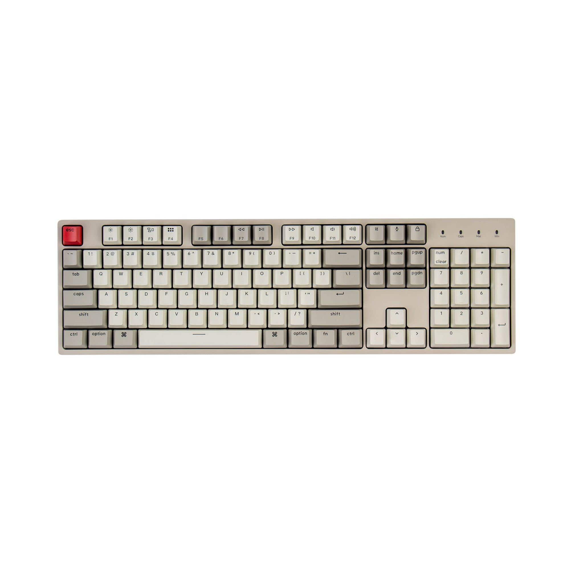 PO3TICJUNKI3 - C2 Full Size Hot-swappable Wired Mechanical Compatible With Brown 104 Keys Abs Retro Color Keycaps Gaming F - Hot-swap Keychron Red Switch
