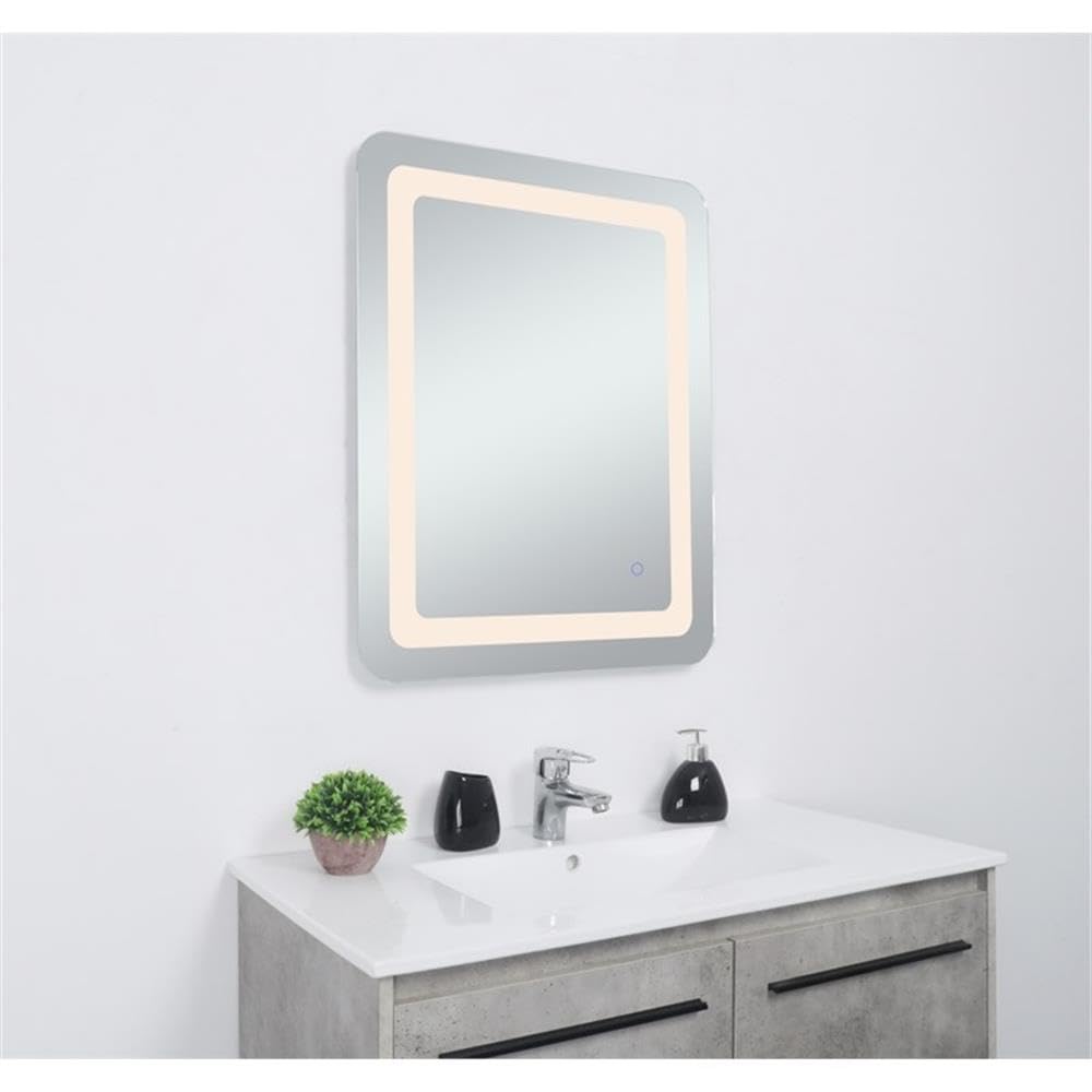 Alt View 2. Elegant Decor - Genesis 20in x 30in soft edge LED mirror - Glossy White.