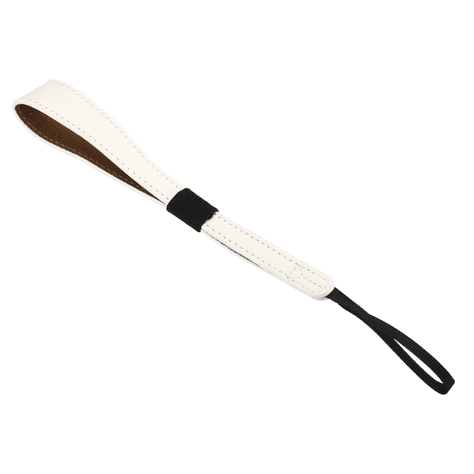 Front. Unique Bargains - Camera Wrist Strap, PU Leather Adjustable Hand Wristlet Lanyard for DSLR Digital Camera Mirrorless Camcorder Flashlight - White.