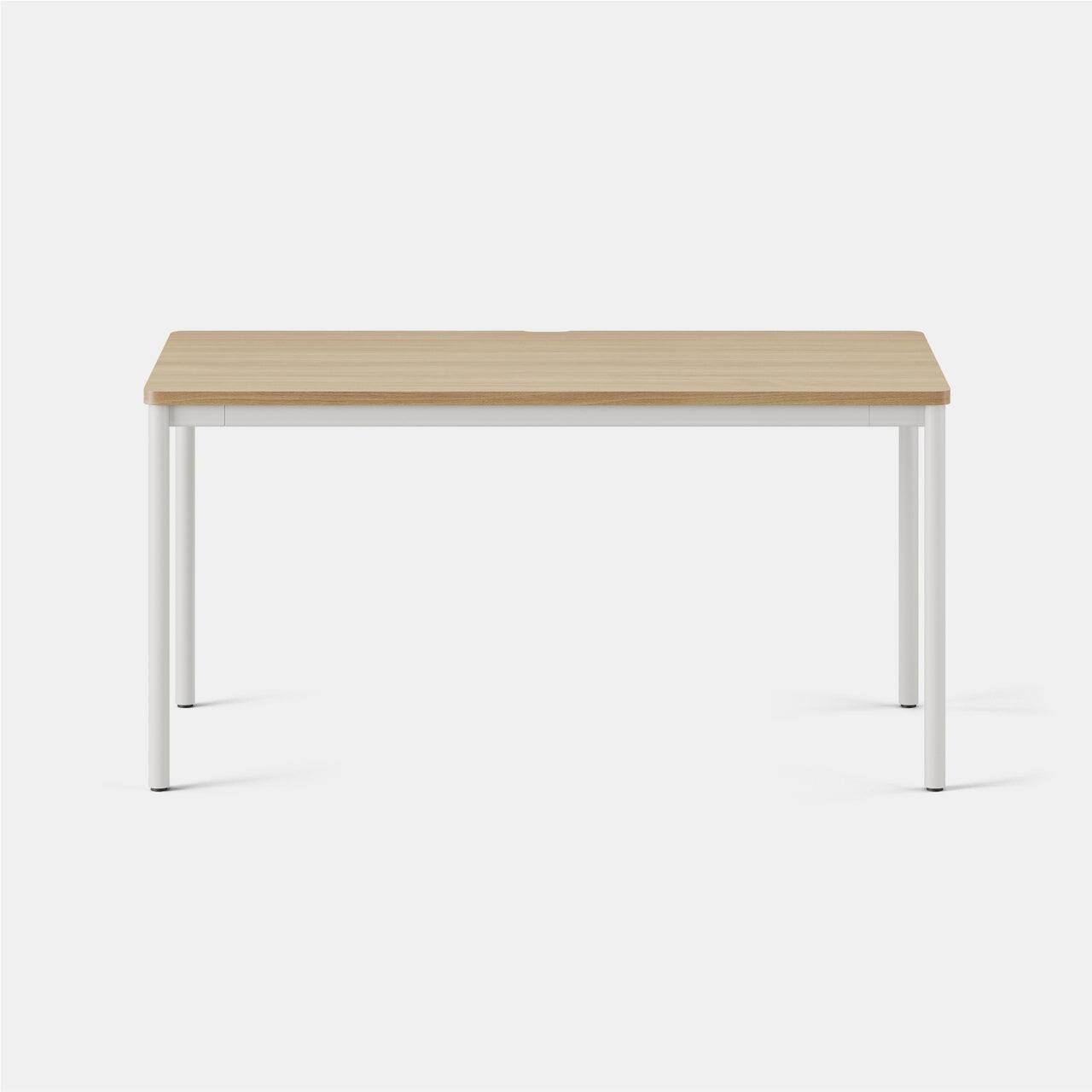 Left. Branch Furniture - Branch 58" Daily Desk – Functional Home Office Desk with Timeless Design, Rounded Corners & Built-in Cable Notch - Woodgrain.