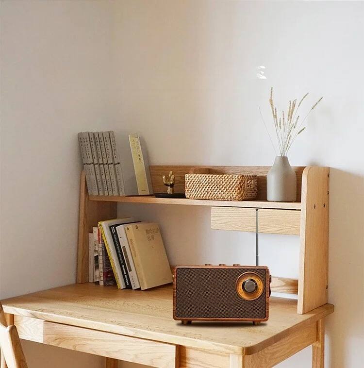 Alt View 8. PRIMEPLUS - Vintage Retro Wireless Speaker – 2.0 Channel Stereo Sound, Bluetooth 5.1 & FM Radio, 1800mAh, TF/USB/Aux, 8H Playtime.
