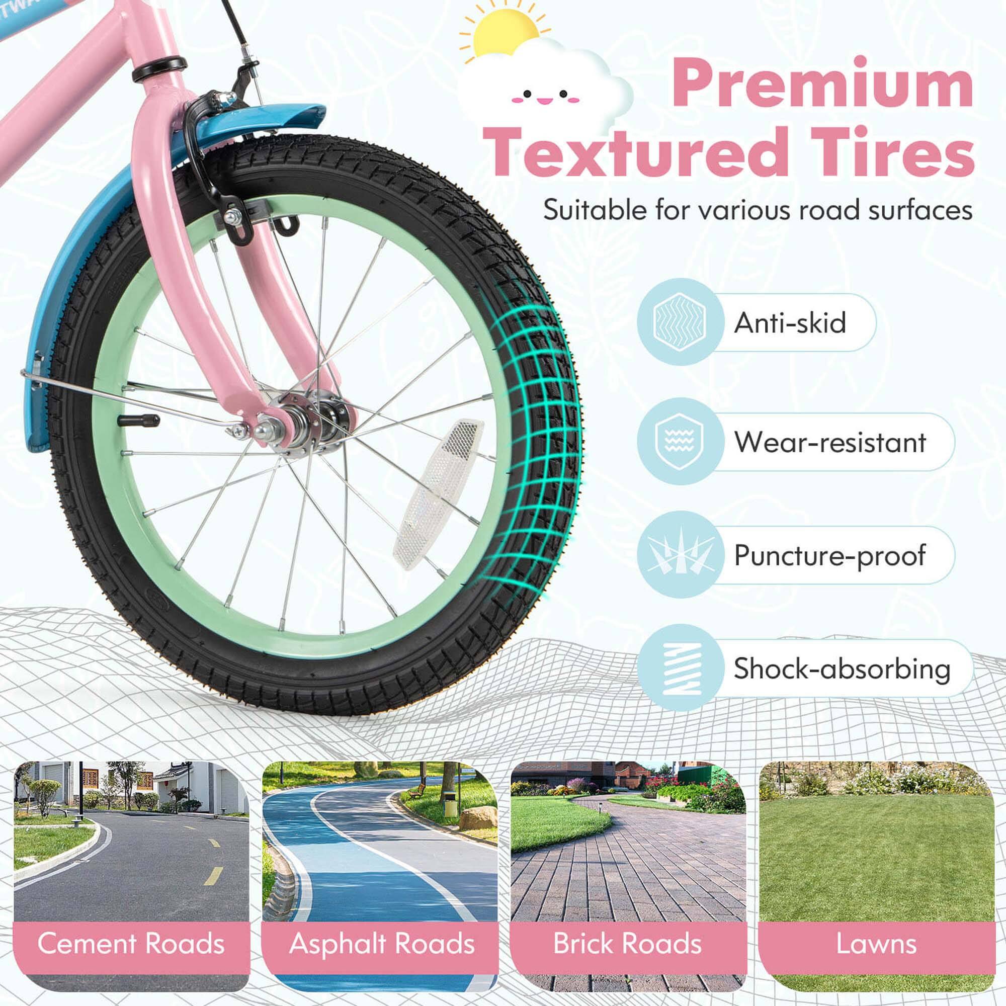 Premium Textured Tires  
Suitable for various road surfaces  

- Anti-skid  
- Wear-resistant  
- Puncture-proof  
- Shock-absorbing  

Cement Roads  
Asphalt Roads  
Brick Roads  
Lawns