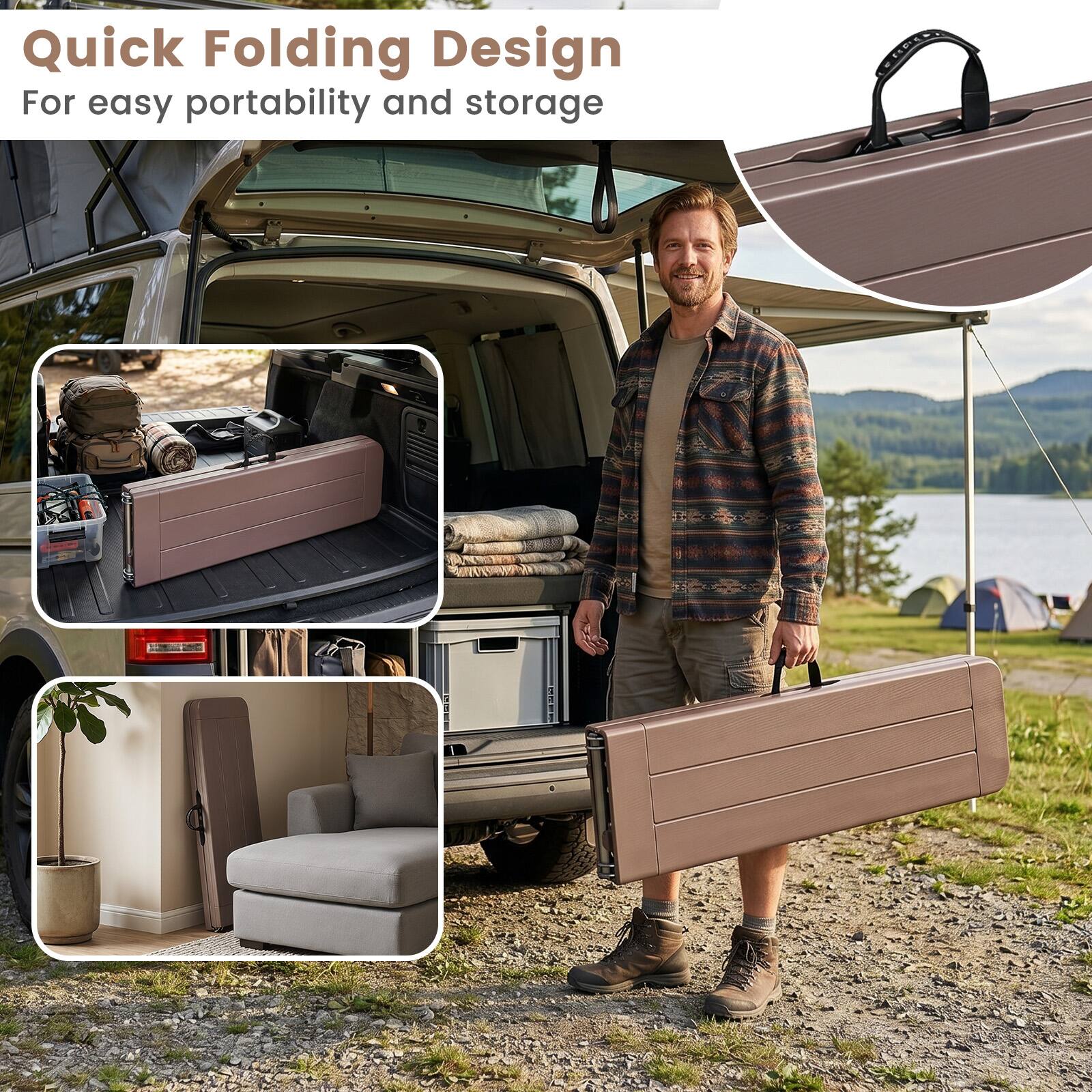 Quick Folding Design  
For easy portability and storage