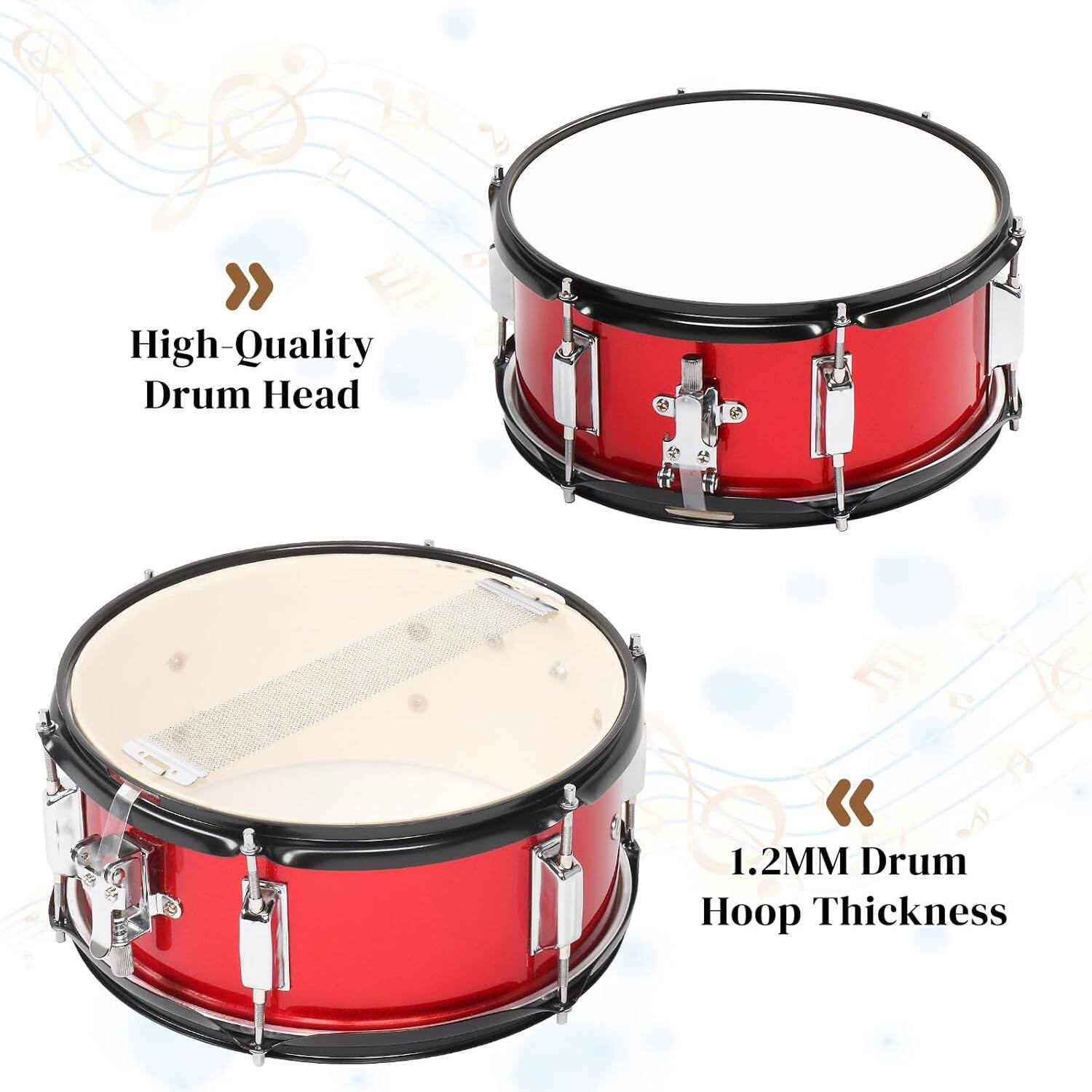 High-Quality Drum Head  
1.2MM Drum Hoop Thickness