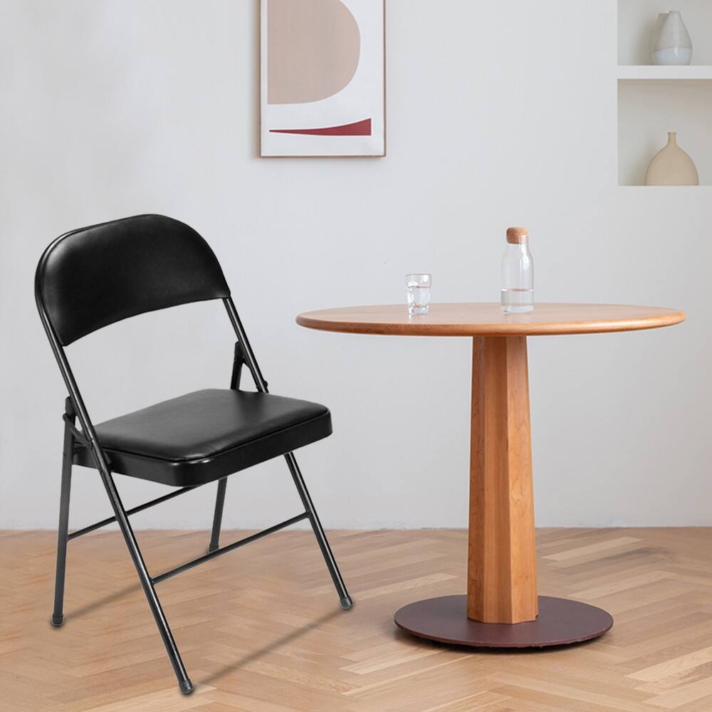 Alt View 3. Winado - 4 Pack Folding Stackable Chairs Padded Seat -Office Home Event Wedding Party - Black.