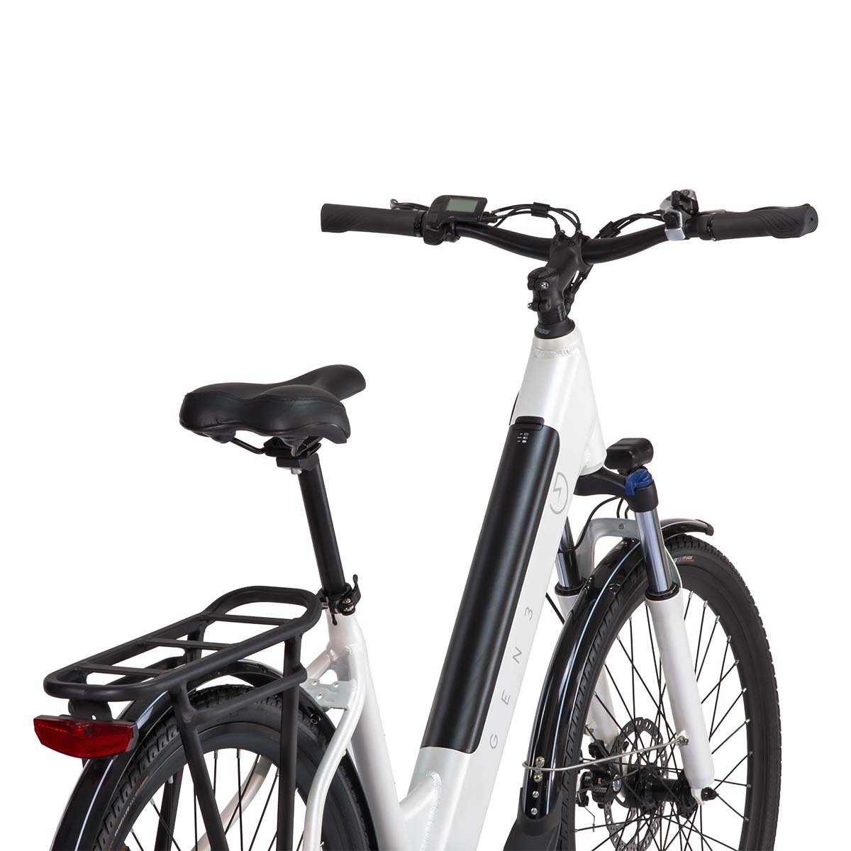 Alt View 12. GEN3 - The Stride Step-Thru eBike w/ 45 mi Max Operating Range and 20 MPH Max Speed - White.