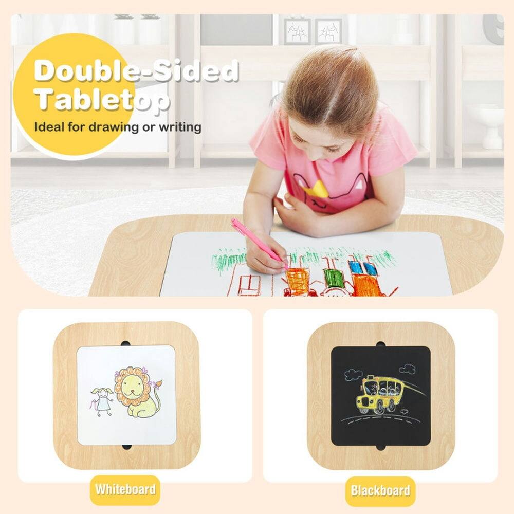 Double-Sided Tabletop  
Ideal for drawing or writing  

Whiteboard  
Blackboard